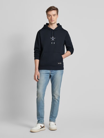 BOSS Orange Hoodie met motiefprint, model 'NFL' Marineblauw - 1