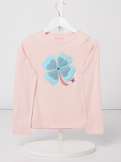 Review for Kids Longsleeve mit Motiv-Aufnäher  Rosa 1