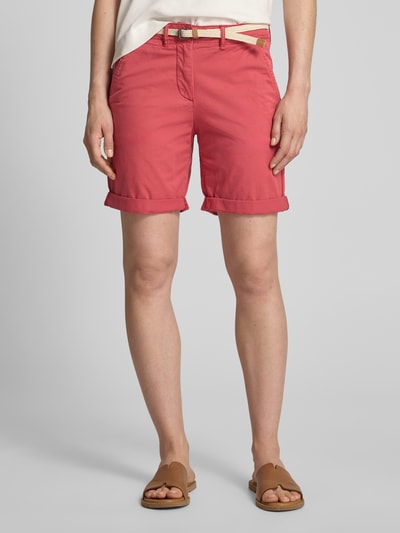 Tom Tailor Regular Fit Chinoshorts aus Baumwoll-Mix Rot 4