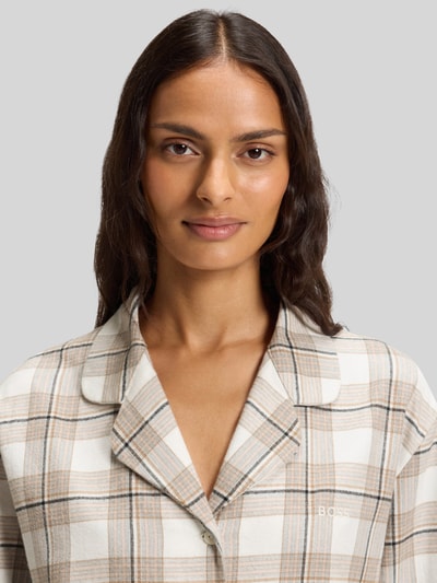 BOSS Regular fit pyjamabovendeel van katoenmix, model 'HOLIDAY' Beige - 3