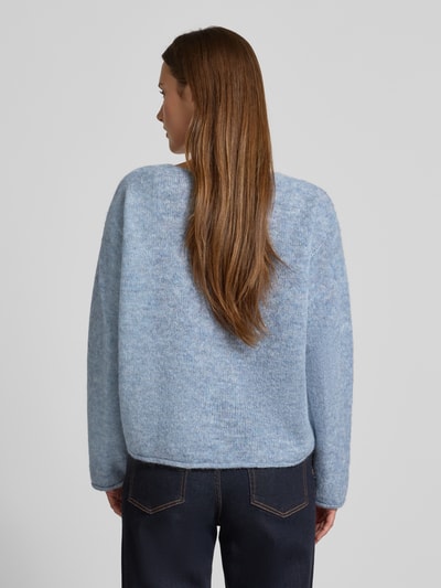 Drykorn Strickpullover aus Alpaka-Mix mit V-Ausschnitt Modell 'SOMAIJA' Hellblau Melange 5