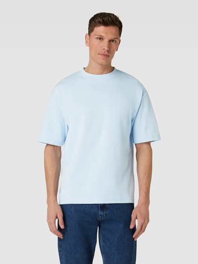 SELECTED HOMME T-shirt o kroju oversized z obniżonymi ramionami model ‘OSCAR’ Błękitno-niebieski 4
