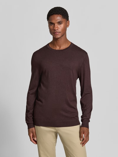 MCNEAL Strickpullover mit geripptem Rundhalsausschnitt Schlamm Melange 4