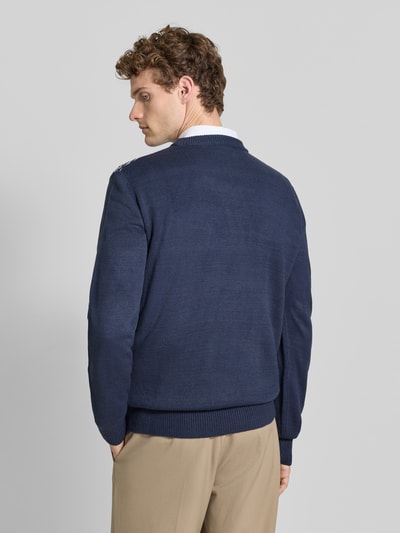 Montego Strickpullover mit gerippten Abschlüssen Marine 5
