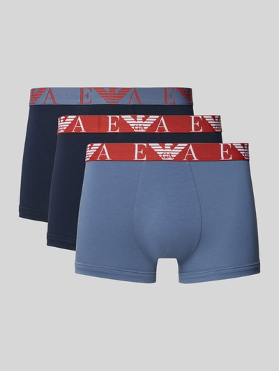 Emporio Armani Trunks mit elastischem Label-Bund im 3er-Pack Blau 1