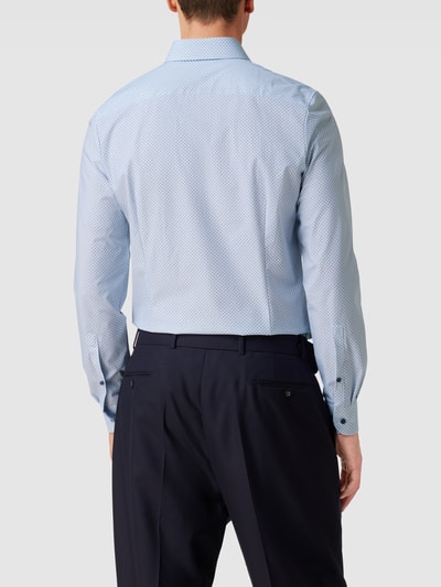 OLYMP Level 5 Slim Fit Business-Hemd mit Allover-Muster Modell 'Modern Kent' Bleu 5