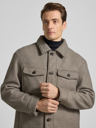 SELECTED HOMME Regular fit jack met wol, model 'MITCH' Taupe - 3