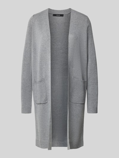 Vero Moda Longline Cardigan aus Viskose-Mix Modell 'SABA' Mittelgrau Melange 2