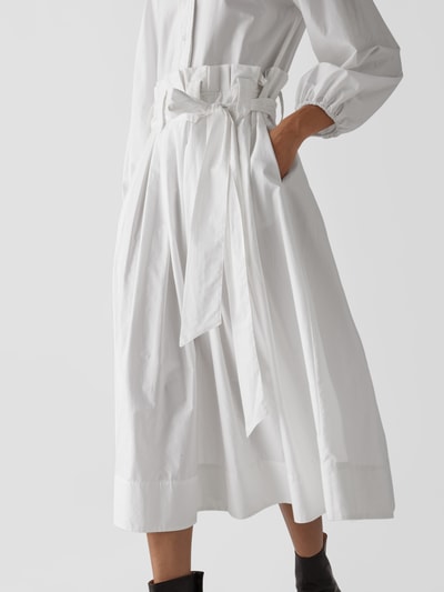 Devotion Hemdblusenkleid mit Kellerfalten Weiss 3