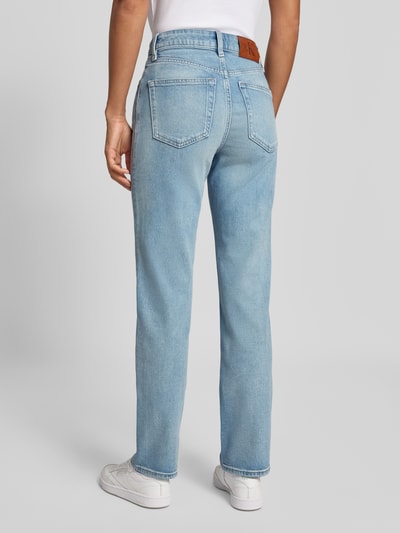 Calvin Klein Jeans Straight fit high waist jeans met labeldetail Lichtblauw - 5