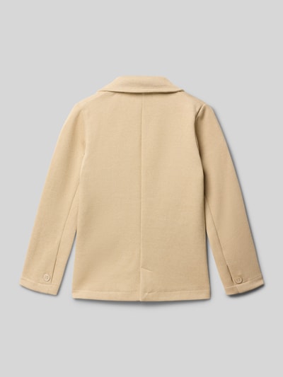 Produktfoto, Blazer mit Reverskragen und aufgesetzten Taschen von Blue Seven, beżowy, bawełniany miks, krój regular fit, guzik, wyrazista faktura, długość tyłu w rozmiarze 116: 46 cm, szerokość ramion w rozmiarze 116: 26 cm, długość rękawa w rozmiarze 116: 41 cm