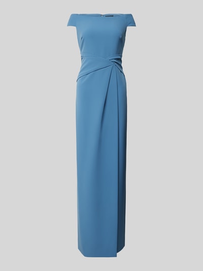 Lauren Ralph Lauren Abendkleid mit Knotendetail Modell 'SARAN' Bleu 2
