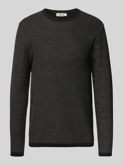 Only & Sons Regular fit gebreide pullover van puur katoen, model 'ERIC' Antraciet gemêleerd - 2