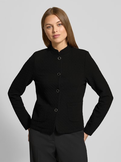 More & More Żakiet o kroju slim fit ze stójką Czarny 4