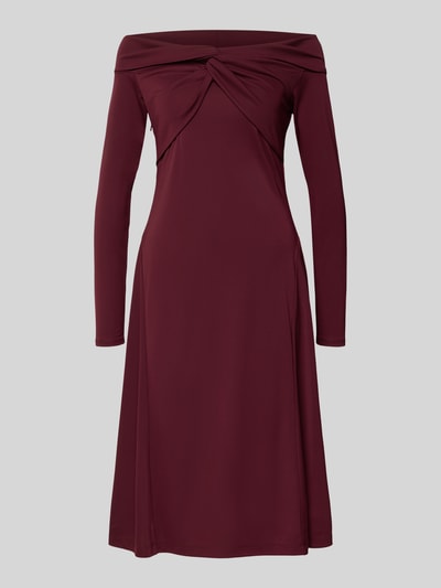 Lauren Ralph Lauren Dopasowana sukienka biznesowa z dekoltem carmen model 'PONCIO' Ciemnoczerwony 2