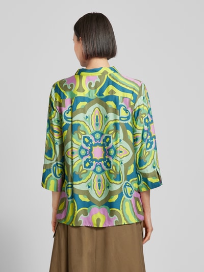 Smith and Soul Bluse mit Allover-Muster und 3/4-Arm Neon Gelb 5