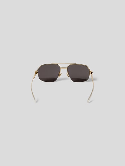 Bottega Veneta Unisex Sonnenbrille mit Doppelsteg Gold 7