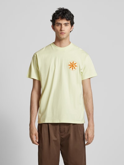 Carhartt Work In Progress T-Shirt mit Logo-Print Modell 'SENSES' Hellgelb 4