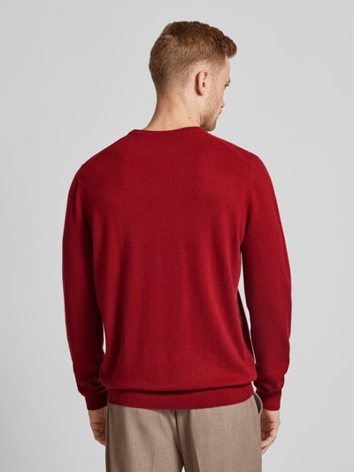 Christian Berg Men Gebreide pullover met ronde hals Roestrood gemêleerd - 5