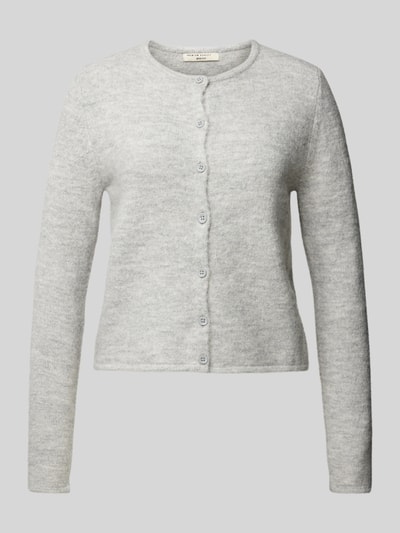 Gina Tricot Strickjacke mit Knopfleiste Hellgrau Melange 2