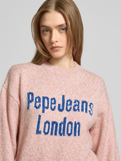 Pepe Jeans Gebreide pullover met ribboorden, model 'NALA' Roze gemêleerd - 3