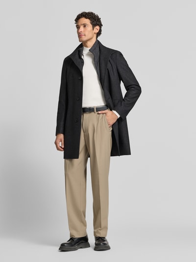 BOSS krój regular fit krótki płaszcz z mieszanka wełny model 'H-HYDE' Antracytowy 1