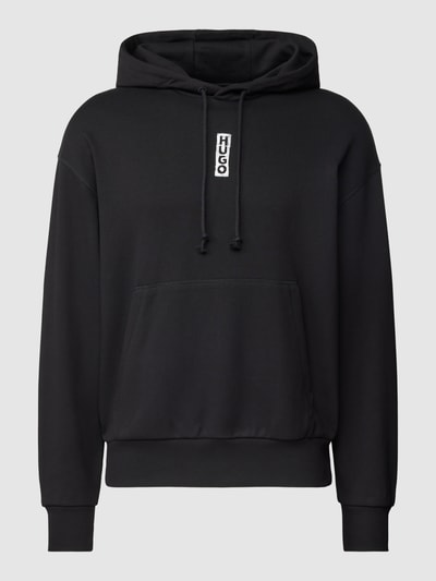 HUGO Bluza z kapturem i detalem z logo model ‘Diushi’ Czarny 2