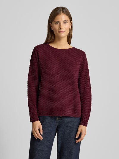 FREE/QUENT Gebreide pullover met ronde hals, model 'Dodo' Bordeaux - 4