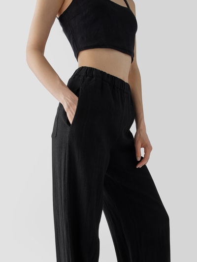 Honorine Leinenhose mit Eingrifftaschen Schwarz 3