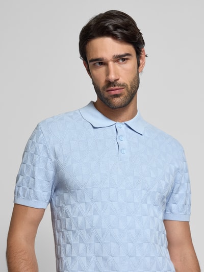 MCNEAL Regular Fit Strickpolo mit Knopfleiste Hellblau 3