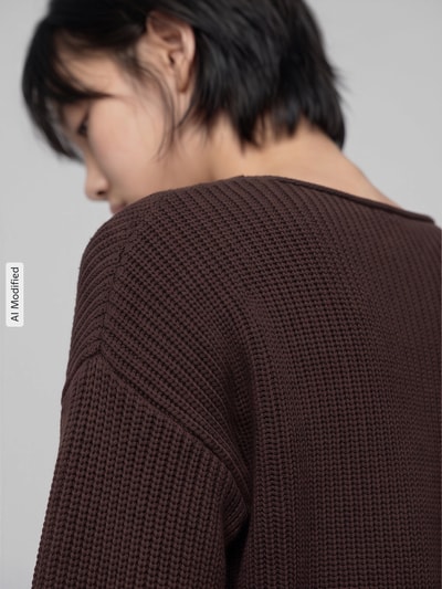 s.Oliver RED LABEL Relaxed Fit Strickpullover aus Baumwoll-Mix Dunkelbraun 3