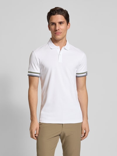 BOSS Green Slim Fit Poloshirt aus reiner Baumwolle Modell 'POLO ZONE' Weiss 4