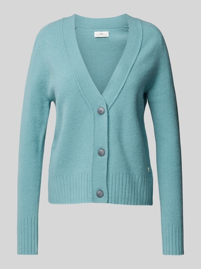 Fynch-Hatton Regular fit cardigan van wol met V-hals Aquablauw - 2