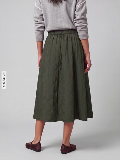 Weekend Max Mara Maxi-Rock mit seitlichen Eingrifftaschen Modell 'WKDBRIOSE' Khaki 5