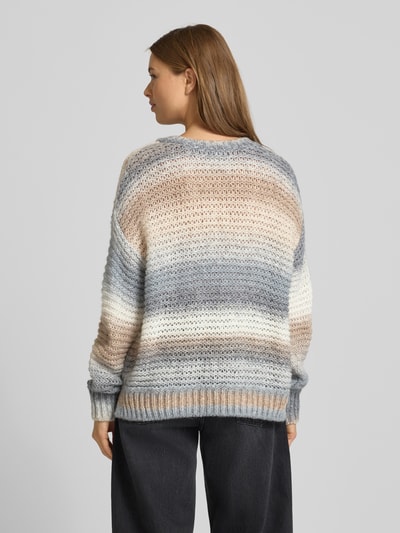 Milano Italy Gebreide pullover van wolmix met ronde hals Offwhite - 5