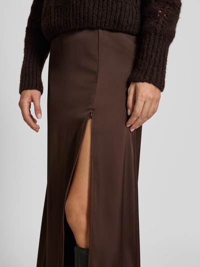 Gestuz Maxirok met knoopsluiting, model 'jessie' Donkerbruin - 3