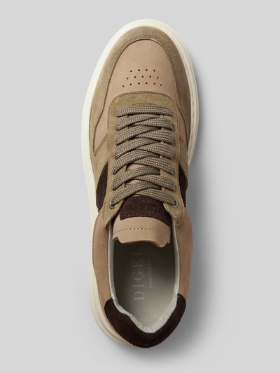 DIGEL Sneakers van leer met vetersluiting, model 'Snoop' Olijfgroen - 3