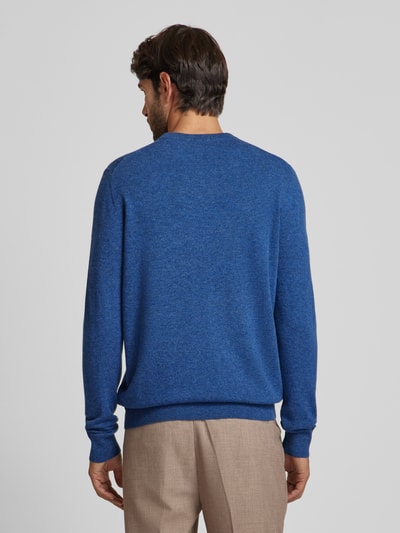 Christian Berg Men Strickpullover mit gerippten Abschlüssen Jeansblau Melange 5