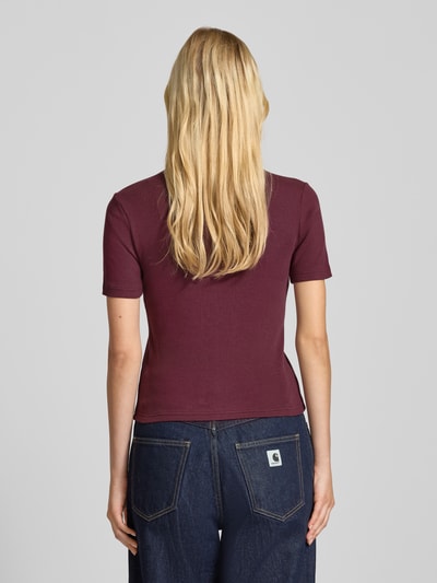 Carhartt Work In Progress T-shirt met labelstitching Bordeaux - 5