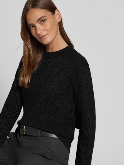 ARMANI EXCHANGE Sweter z dzianiny o kroju regular fit z domieszką kaszmiru Czarny 3