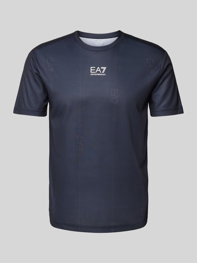 EA7 Emporio Armani T-Shirt mit Label-Print Dunkelblau 2