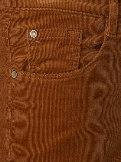 Brax Slim fit corduroy broek met stretch, model 'Mary' Cognac - 2