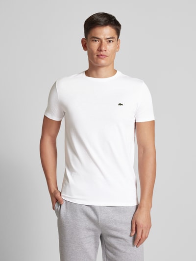 Lacoste T-Shirt mit Rundhalsausschnitt Modell 'Supima' Weiss 4