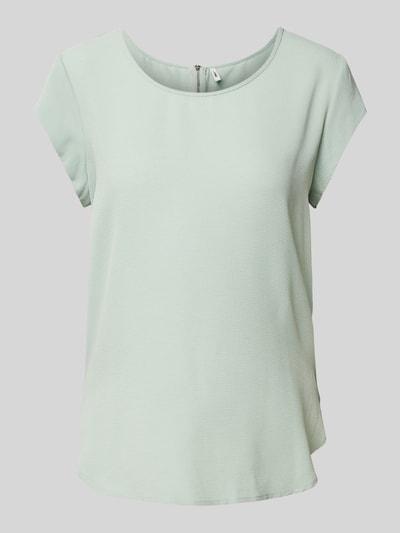 Only Loose fit blouse met korte mouwen in crêpelook, model 'VIC' Mintgroen - 2