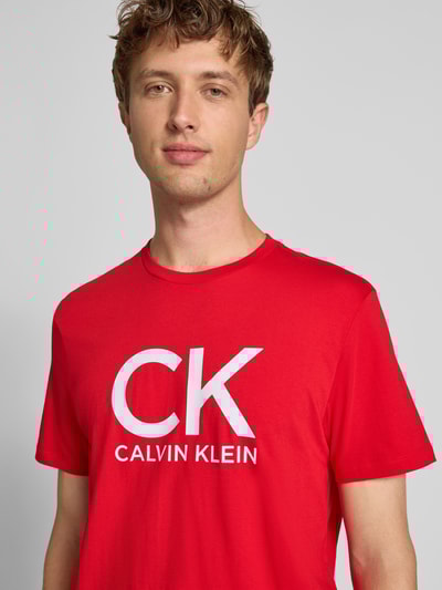 Calvin Klein Jeans T-shirt met labelprint Rood - 3