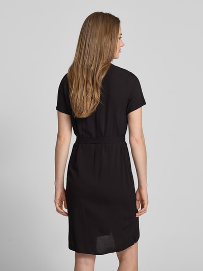 Vila Knielanges Kleid aus Viskose mit Bindegürtel Black 5
