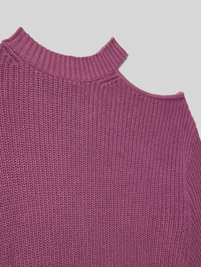 Mango Strickpullover aus reiner Baumwolle Purple 2