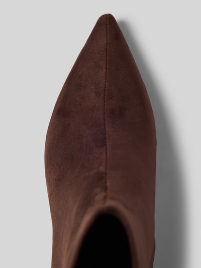 Tamaris Stiefelette mit Blockabsatz aus Veloursleder Dunkelbraun 3