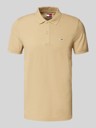 Tommy Jeans Slim Fit Poloshirt mit Logo-Stitching Beige 1