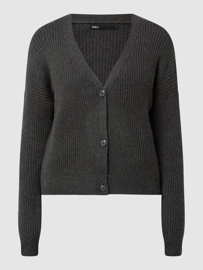 Only Cardigan mit Rippenstruktur Modell 'Katja'  Dunkelgrau Melange 2